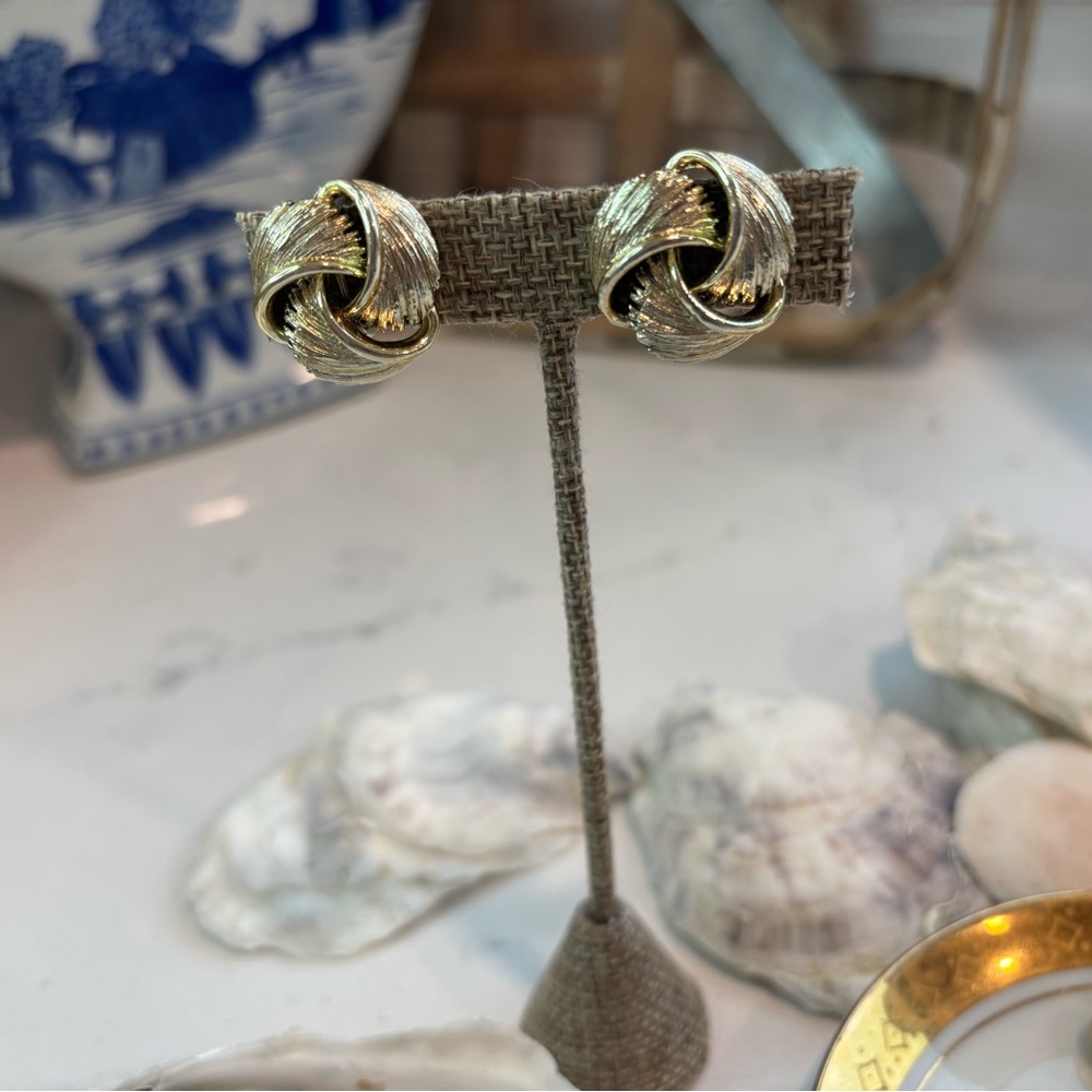 Lisner Gold Tone Knot Earrings